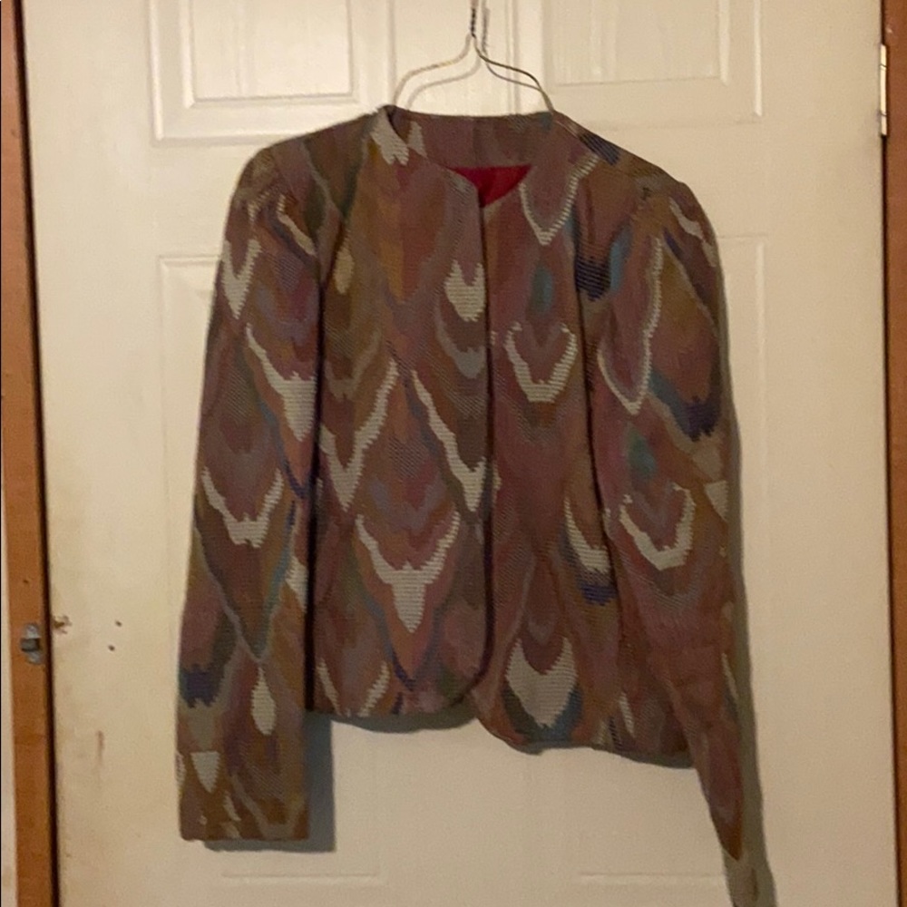 Vintage Brown tones with blue and green jacket